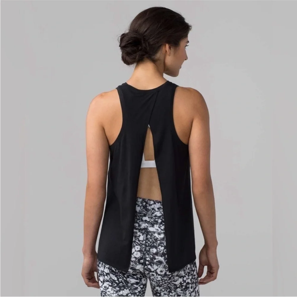 Lululemon All Tied Up Tank Black Size 4 - Picture 3 of 11
